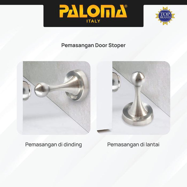 PALOMA DSP 241 Door Stopper Magnet Penahan Pintu Magnetic Door Stop Stoper Dinding Tembok Wall Pengganjal Ganjalan Pintu Rumah Stainless Steel SUS 304 SUS304 Satin Silver