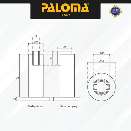 PALOMA DSP 708 Door Stopper Magnet Penahan Pintu Magnetic Door Stop Stoper Dinding Tembok Wall Pengganjal Ganjalan Pintu Rumah Zamak Satin Silver