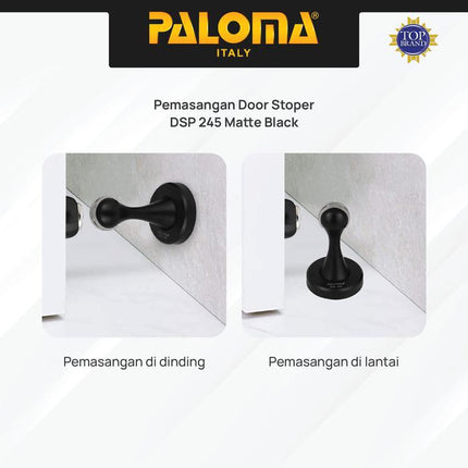 PALOMA Door Stopper Magnet Penahan Pintu Magnetic Door Stop Stoper Dinding Tembok Wall Pengganjal Ganjalan Pintu Rumah Stainless Steel SUS 304 SUS304 Satin Silver Black Hitam DSP 242 DSP 245