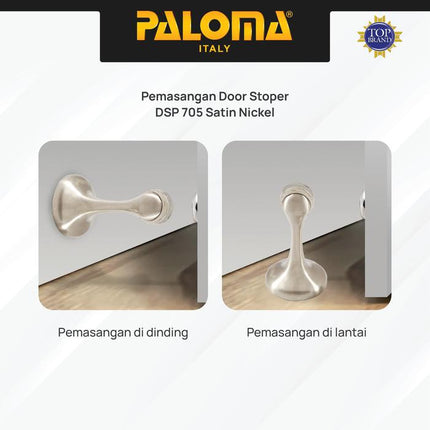 PALOMA Door Stopper Magnet Penahan Pintu Magnetic Door Stop Stoper Dinding Tembok Wall Pengganjal Ganjalan Pintu Rumah Zamak Gold Emas Satin Silver Antique Antik DSP 704 DSP 705 DSP 707