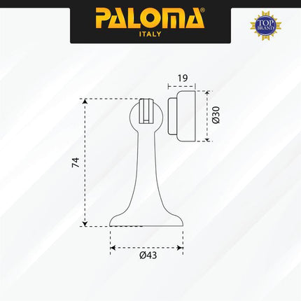 PALOMA Door Stopper Magnet Penahan Pintu Magnetic Door Stop Stoper Dinding Tembok Wall Pengganjal Ganjalan Pintu Rumah Zamak Gold Emas Satin Silver Antique Antik DSP 704 DSP 705 DSP 707