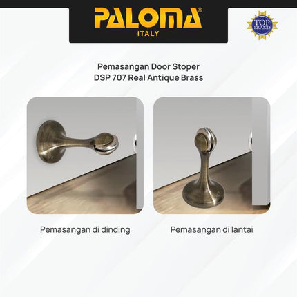 PALOMA Door Stopper Magnet Penahan Pintu Magnetic Door Stop Stoper Dinding Tembok Wall Pengganjal Ganjalan Pintu Rumah Zamak Gold Emas Satin Silver Antique Antik DSP 704 DSP 705 DSP 707