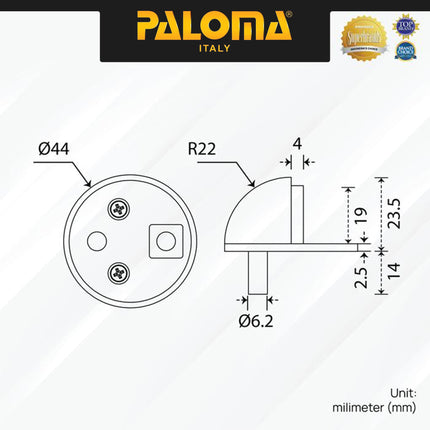 PALOMA Door Stopper Penahan Pintu Lantai Door Stop Stoper Floor Pengganjal Ganjalan Pintu Rumah Zamak Satin Silver Black Hitam Gold Emas Antique Antik DSP 721 DSP 722 DSP 723 DSP 724