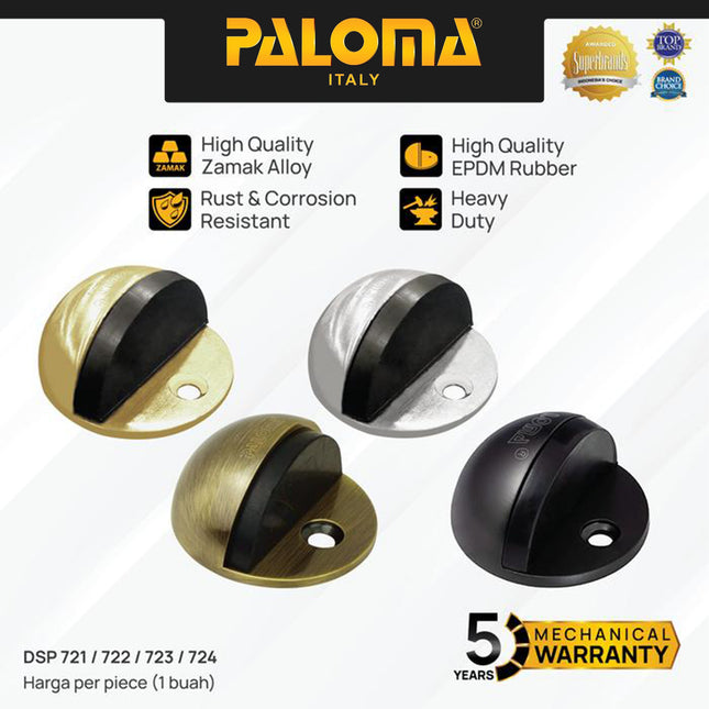 PALOMA Door Stopper Penahan Pintu Lantai Door Stop Stoper Floor Pengganjal Ganjalan Pintu Rumah Zamak Satin Silver Black Hitam Gold Emas Antique Antik DSP 721 DSP 722 DSP 723 DSP 724