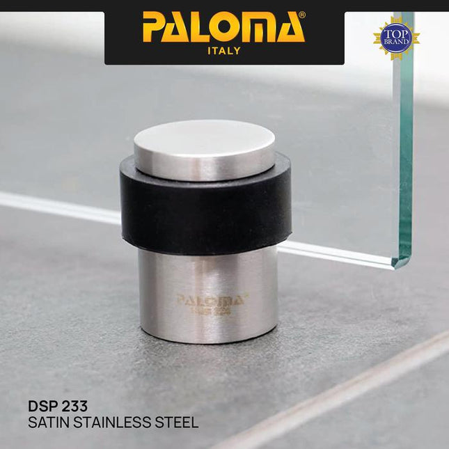 PALOMA Door Stopper Penahan Pintu Lantai Karet Door Stop Stoper Floor Rubber Pengganjal Ganjalan Pintu Rumah Stainless Steel SUS 304 SUS304 Satin Silver Black Hitam DSP 233 DSP 237
