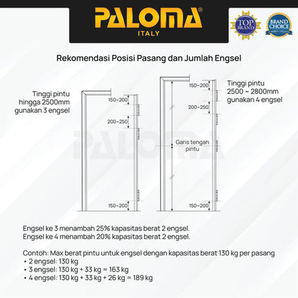 PALOMA Engsel Pintu Jendela Hinge Kupu Butt Plat Kayu Aluminium PVC Hinges Door Window Stainless Steel SUS 316 SUS316 Ball Bearing 2BB 4BB 6BB NRP 3" 4" 5" 6" 8" 3 4 5 6 8 Inch BHP 101 102 103 104 105 106 107