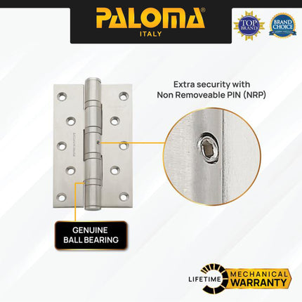 PALOMA Engsel Pintu Jendela Hinge Kupu Butt Plat Kayu Aluminium PVC Hinges Door Window Stainless Steel SUS 316 SUS316 Ball Bearing 2BB 4BB 6BB NRP 3" 4" 5" 6" 8" 3 4 5 6 8 Inch BHP 101 102 103 104 105 106 107