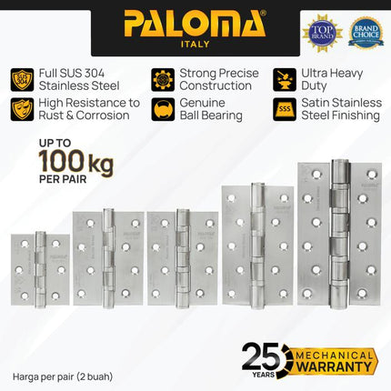 PALOMA Engsel Pintu Jendela Kupu Plat Butt Hinge Stainless BHP 22
