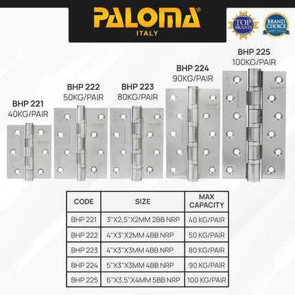 PALOMA Engsel Pintu Jendela Kupu Plat Butt Hinge Stainless BHP 22