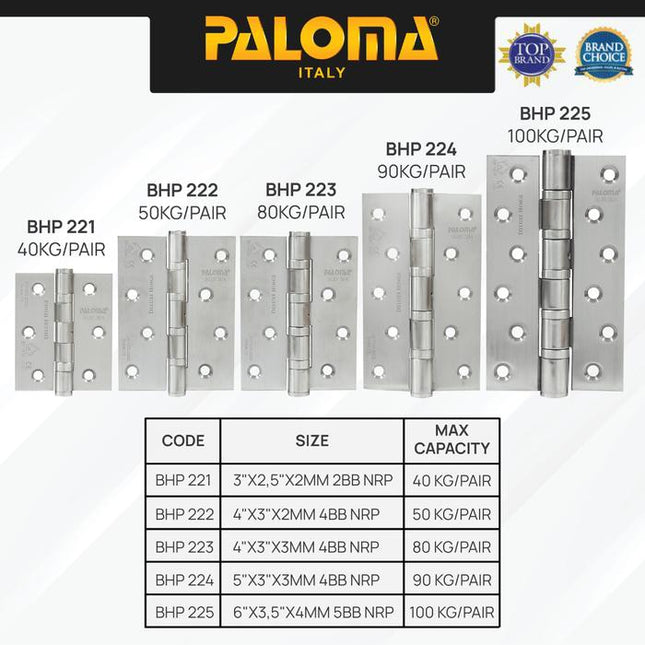 PALOMA Engsel Pintu Jendela Kupu Plat Butt Hinge Stainless BHP 22