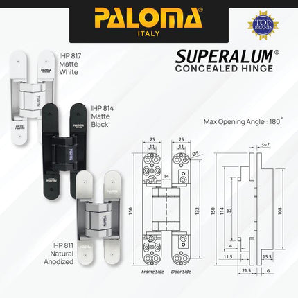 PALOMA Engsel Tanam Invisible Concealed Hinge Pintu Jendela IHP 81