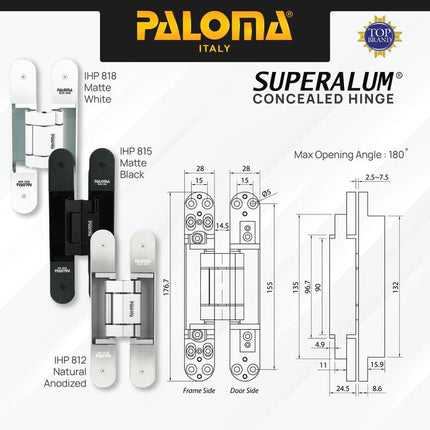 PALOMA Engsel Tanam Invisible Concealed Hinge Pintu Jendela IHP 81