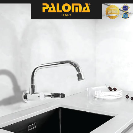 PALOMA FCP 1664 Kran Sink Bebek Keran Dapur Kitchen Keran Wastafel Kran Cuci Tangan Kran Air Sink Tembok Dinding Wall Brass Kuningan Chrome Krom