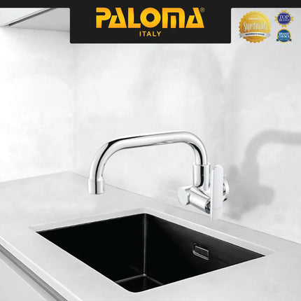 PALOMA FCP 1664 Kran Sink Bebek Keran Dapur Kitchen Keran Wastafel Kran Cuci Tangan Kran Air Sink Tembok Dinding Wall Brass Kuningan Chrome Krom