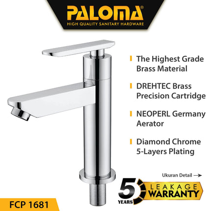 PALOMA FCP 1681 Keran Wastafel Sink Cuci Tangan Basin Meja Kran Air Brass Kuningan