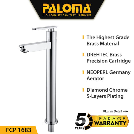 PALOMA FCP 1683 Keran Wastafel Tinggi Bambu Cuci Tangan Meja Kran Air Brass Kuningan
