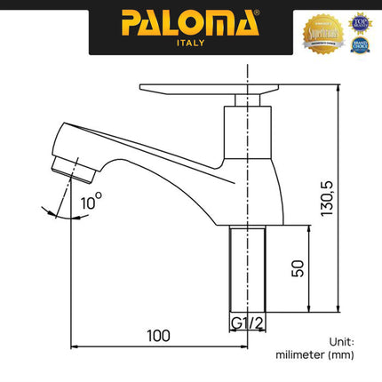 PALOMA FCP 1684 Keran Wastafel Kran Kithen Dapur Keran Cuci Piring Kran Air Sink Keran Cuci Tangan Basin Meja Table Kran Brass Kuningan Chrome Krom