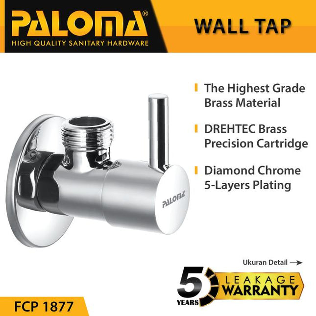 PALOMA FCP 1877 Keran Stop Toilet WC Jet Shower Valve Tembok Kran Air