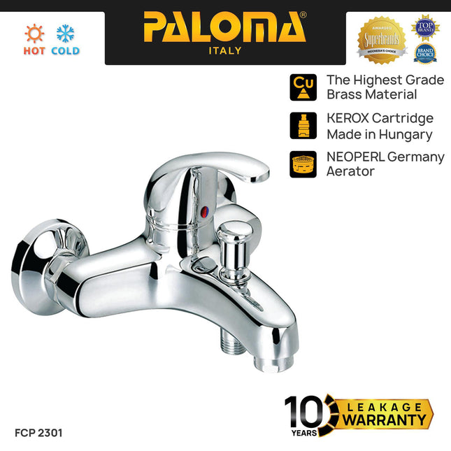 PALOMA FCP 2301 Keran Mixer Keran Bathtub Keran Shower Mandi Cold Hot Mix Panas Dingin Keran Air Elegant Durable Brass Kuningan Chrome Krom
