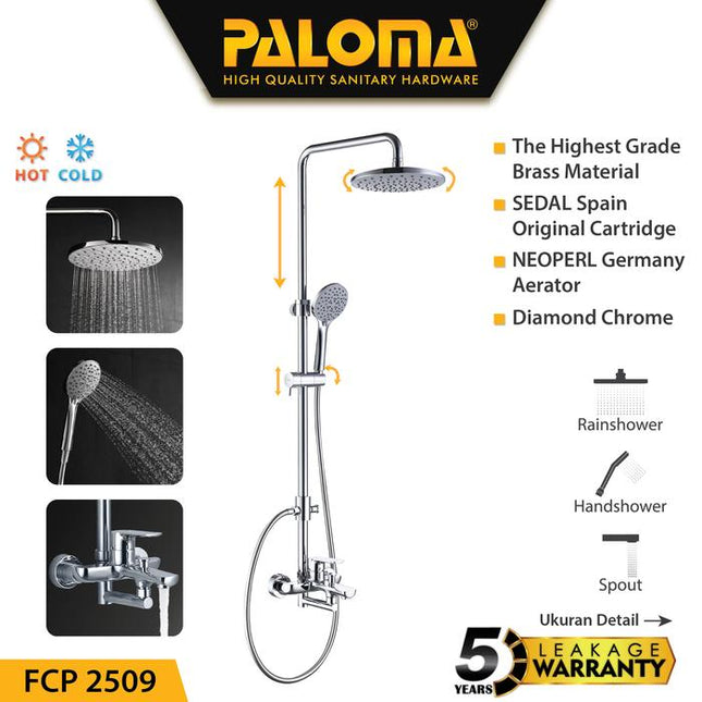 PALOMA FCP 2509 Shower Tiang Set Column Mandi Keran Kran Panas Dingin Air