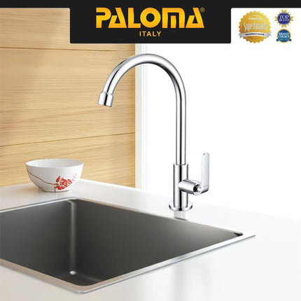 PALOMA FCP 6261 Kran Cuci Piring Kran Air Sink Kran Leher Angsa Tembok Dinding Wall Brass Kuningan Chrome Krom