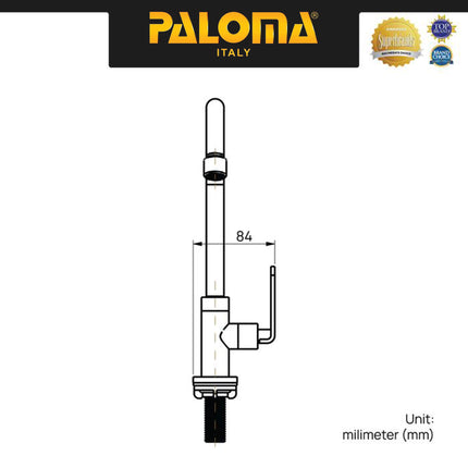 PALOMA FCP 6261 Kran Cuci Piring Kran Air Sink Kran Leher Angsa Tembok Dinding Wall Brass Kuningan Chrome Krom