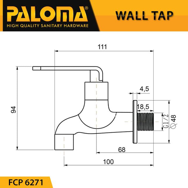 PALOMA FCP 6271 Keran Taman Bak Mandi Cuci Dinding Tembok Kran Air