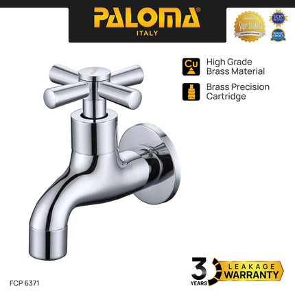 PALOMA FCP 6371 Keran Taman Keran Bak Mandi Keran Cuci Keran Wall Dinding Tembok Kran Air Brass Kuningan Chrome Krom