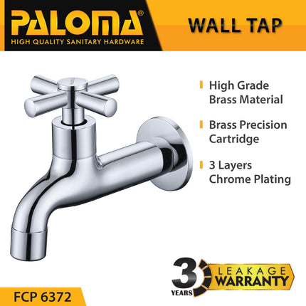 Keran Tembok PALOMA FCP 6372 Keran Taman Garden Tap Keran Bak Mandi Keran Cuci Keran Wall Dinding Tembok Kran Air Outdoor Faucet Brass Kuningan Chrome Krom