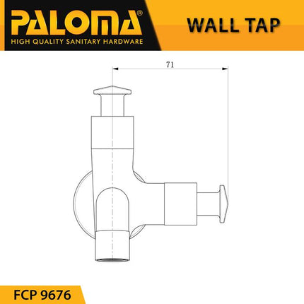 PALOMA FCP 9676 Keran Cabang Shower Bak Mandi Double Tembok Kran Air