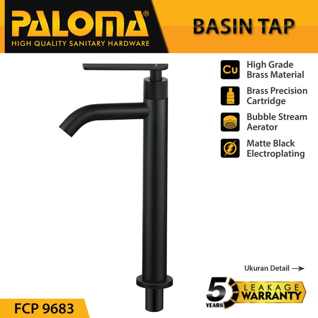 PALOMA FCP 9683 Keran Wastafel Tinggi Bambu Cuci Tangan Meja Kran Air