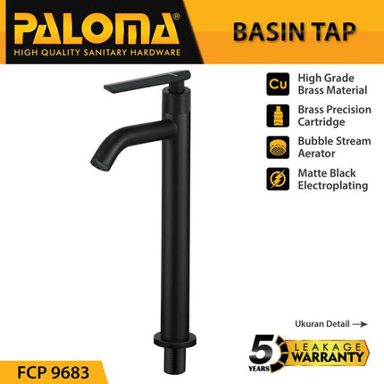 PALOMA FCP 9683 Keran Wastafel Tinggi Bambu Cuci Tangan Meja Kran Air