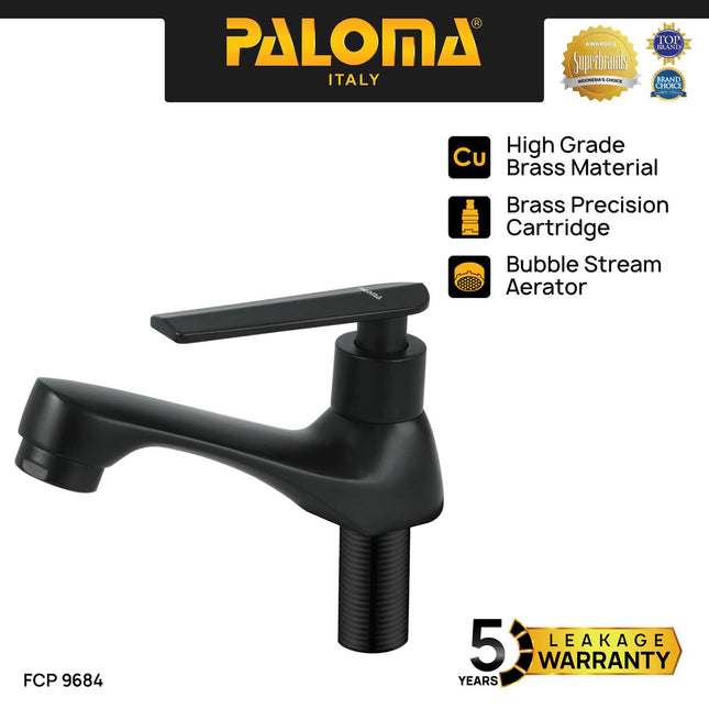 PALOMA FCP 9684 Keran Wastafel Kran Kithen Dapur Keran Cuci Piring Kran Air Sink Keran Cuci Tangan Basin Meja Table Kran Brass Kuningan Black Hitam Matte Black
