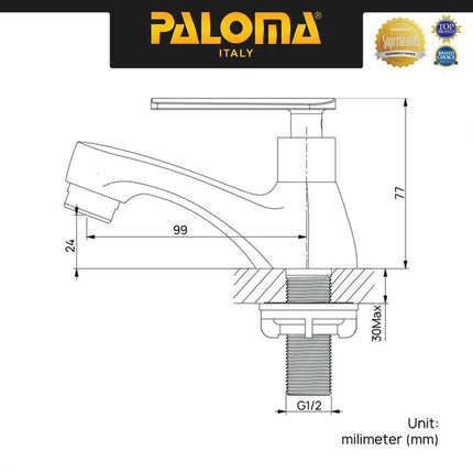 PALOMA FCP 9684 Keran Wastafel Kran Kithen Dapur Keran Cuci Piring Kran Air Sink Keran Cuci Tangan Basin Meja Table Kran Brass Kuningan Black Hitam Matte Black
