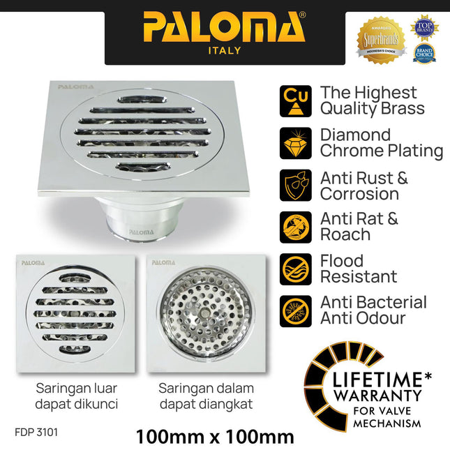 PALOMA FDP 3101 Floor Drain Strainer Saringan Got Kamar Mandi Anti Bau
