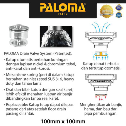 PALOMA FDP 9101 Floor Drain Strainer Saringan Got Kamar Mandi Anti Bau