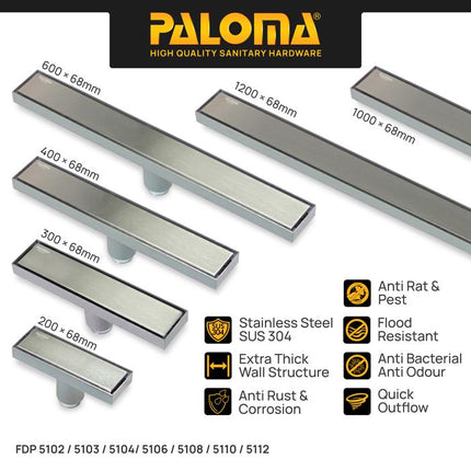 PALOMA Floor Drain Linear Panjang Saringan Got Kamar Mandi Long FDP 51