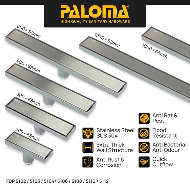 PALOMA Floor Drain Linear Panjang Saringan Got Kamar Mandi Long FDP 51
