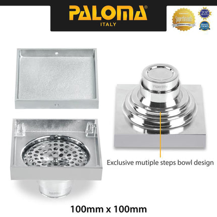 PALOMA Floor Drain Strainer Saringan Got Kamar Mandi FDP 2101 & FDP 2102 / Brass Floor Drain (Tile Insert)