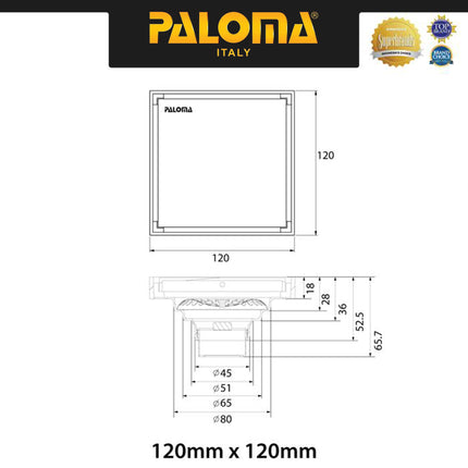 PALOMA Floor Drain Strainer Saringan Got Kamar Mandi FDP 2101 & FDP 2102 / Brass Floor Drain (Tile Insert)