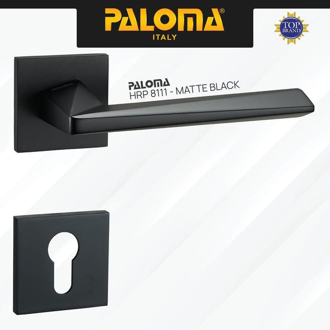 PALOMA Gagang Pintu Door Handle Pintu Roses Lever Engkol Pisah Misah Paket Kunci Pintu Lockset Lock Set Complete Komplit Superalum Lite Chrome Silver Black Grey Gold Hitam Abu Emas HRP LRP 8111