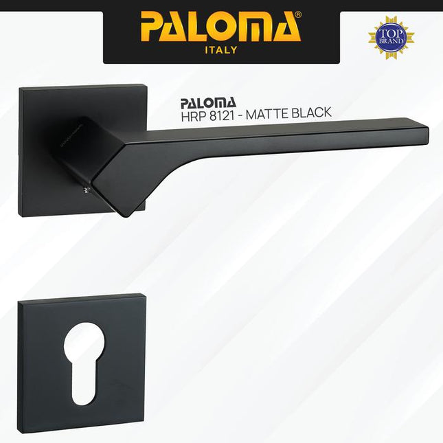 PALOMA Gagang Pintu Door Handle Pintu Roses Lever Engkol Pisah Misah Paket Kunci Pintu Lockset Lock Set Complete Komplit Superalum Lite Chrome Silver Black Grey Gold Hitam Abu Emas HRP LRP 8121
