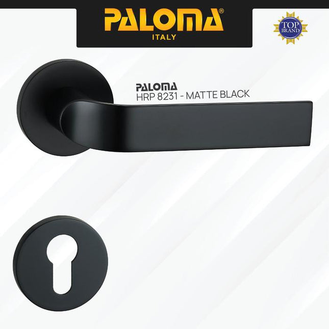PALOMA Gagang Pintu Door Handle Pintu Roses Lever Engkol Pisah Misah Paket Kunci Pintu Lockset Lock Set Complete Komplit Superalum Lite Chrome Silver Black Grey Gold Hitam Abu Emas HRP LRP 8231