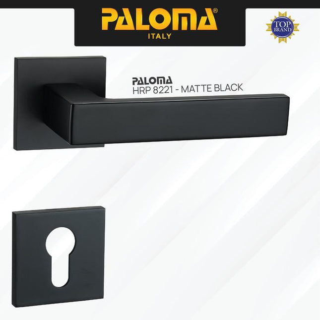 PALOMA Gagang Pintu Door Handle Pintu Roses Lever Engkol Pisah Misah Paket Kunci Pintu Lockset Lock Set Complete Komplit Superalum Lite Chrome Silver Black Grey Gold Hitam Abu Emas HRP LRP 8221