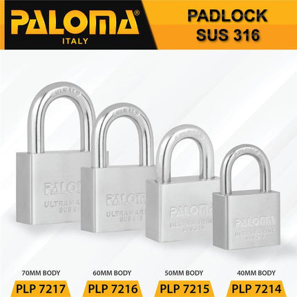 PALOMA Gembok Stainless SUS 316 Leher Panjang Pendek Long Short PLP 72