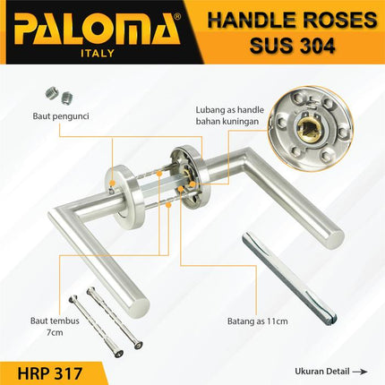 PALOMA HRP 317 Handle Pintu Roses Stainless Steel Lever Gagang Door