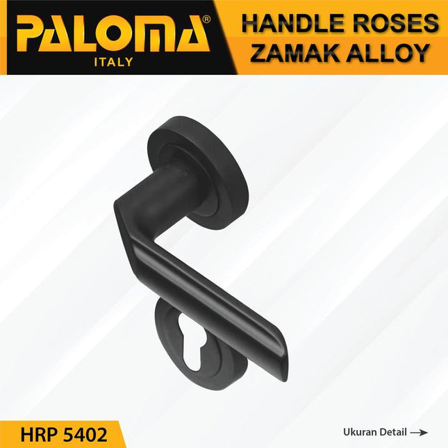 PALOMA HRP 5402 Handle Pintu Roses Gagang Door Lever Zamak Hitam Black
