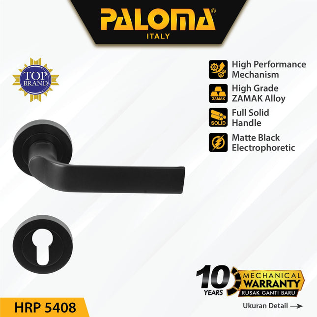 Handle Pintu Roses PALOMA HRP 5408 Gagang Door Lever Zamak Hitam Black