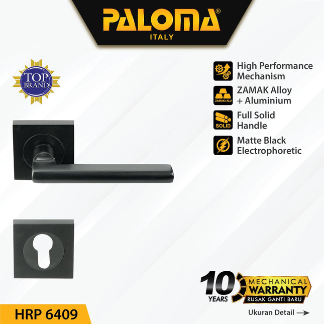 Handle Pintu Roses PALOMA HRP 6409 Hitam Black Gagang Door Lever Zamak