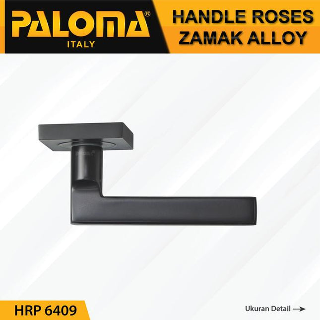 Handle Pintu Roses PALOMA HRP 6409 Hitam Black Gagang Door Lever Zamak